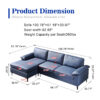 Rossi 3-Seater L-Shape Leather Sofa – Blue