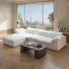 Cloud 3 Seater L Shape Sofa (White)