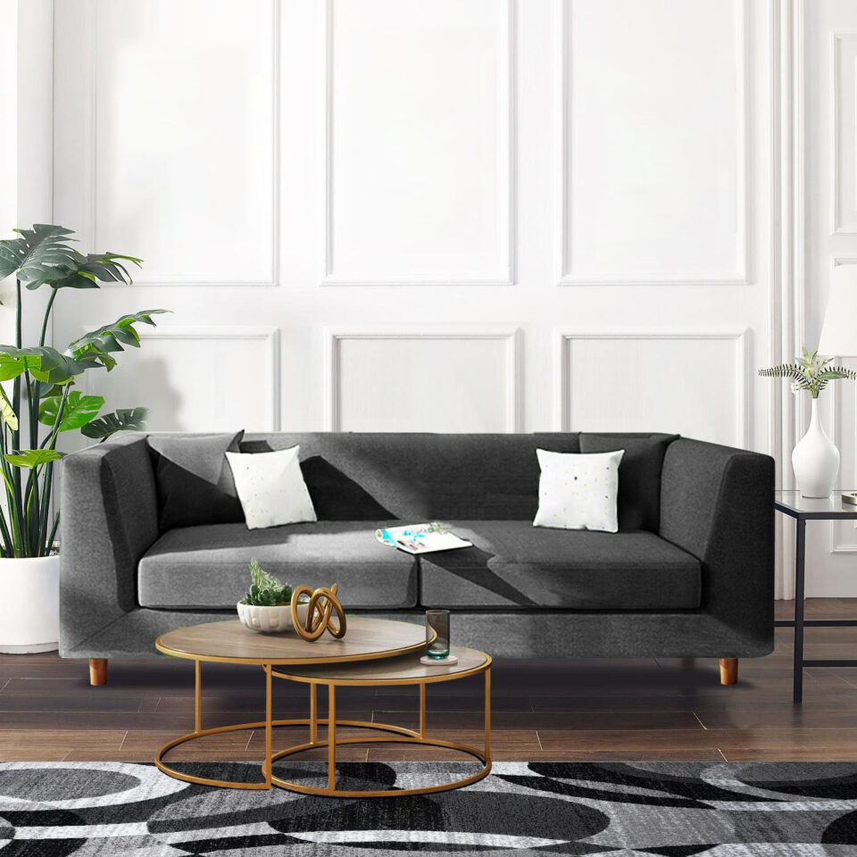 Alron 2 Seater Linen  Sofa – Grey