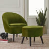 Caramels 1 Seater Velvet Armchair And Ottoman