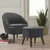 Caramels 1 Seater Velvet Armchair And Ottoman