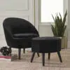 Caramels 1 Seater Velvet Armchair And Ottoman