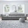Classic Button Tufted 5 Seater Linen Sofa