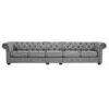 Classic Button Tufted 5 Seater Linen Sofa