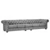 Classic Button Tufted 5 Seater Linen Sofa