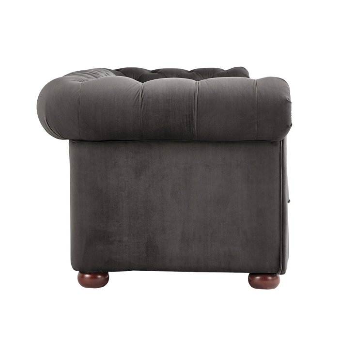 Deluxe 2 Seater Velvet Sofa – Dark Grey