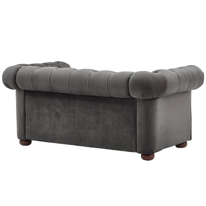 Deluxe 2 Seater Velvet Sofa – Dark Grey