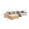 Vimle 4 Seater L-Shape Polyester Sofa – Beige