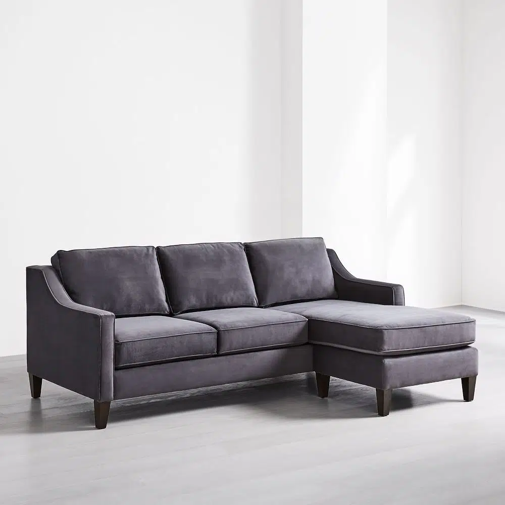 Elisa 3 Seater L-Shape Velvet Sofa