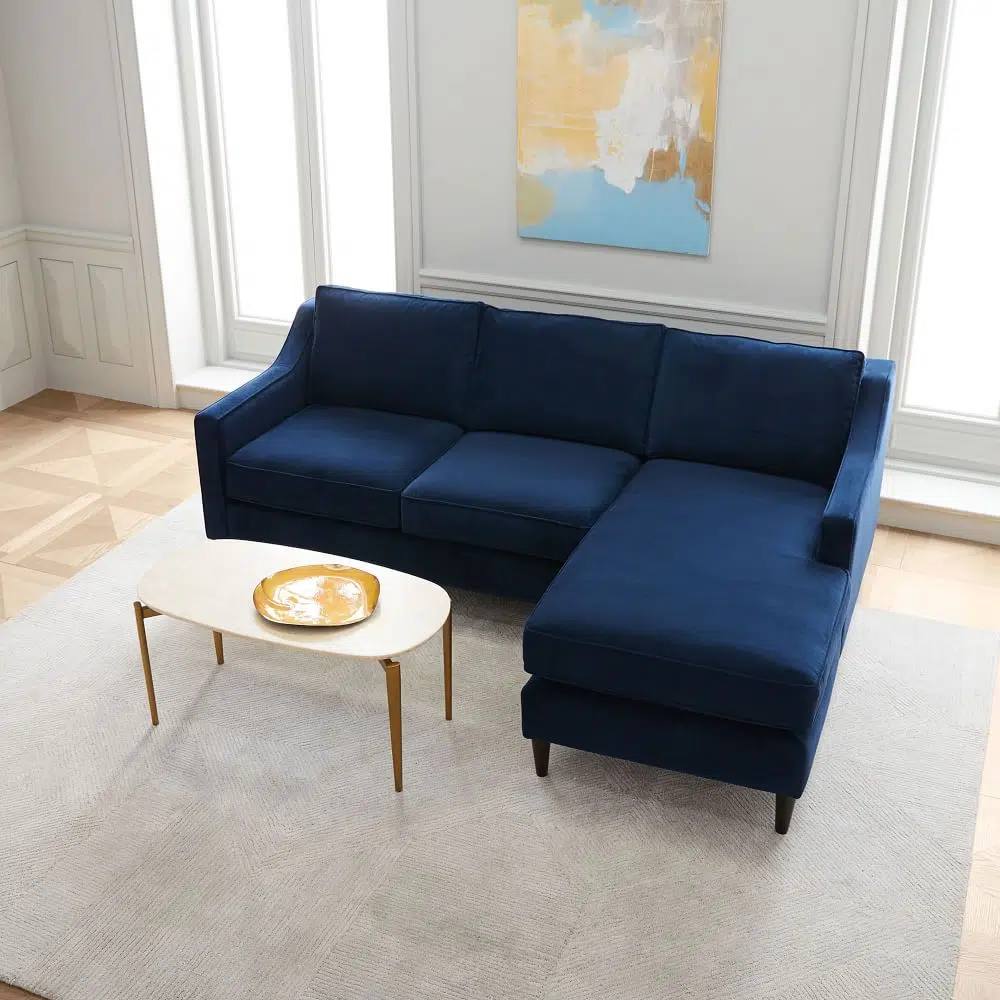 Elisa 3 Seater L-Shape Velvet Sofa