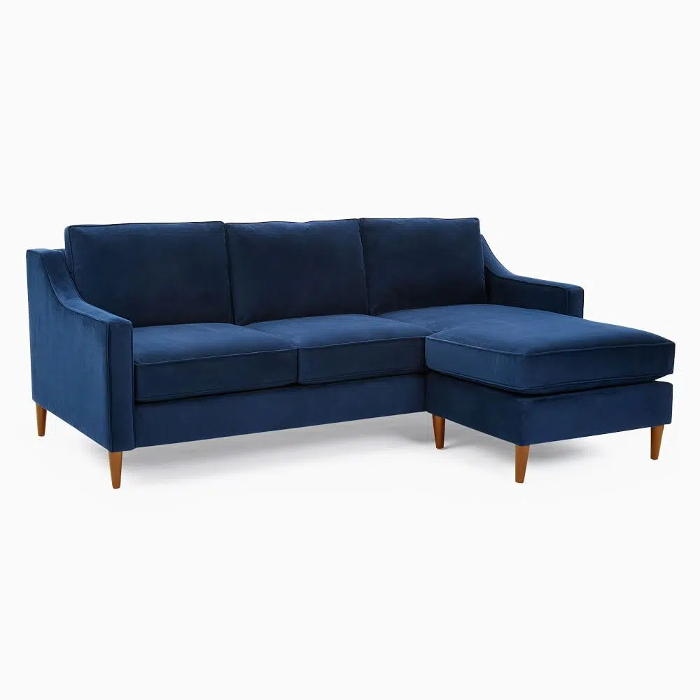Elisa 3 Seater L-Shape Velvet Sofa
