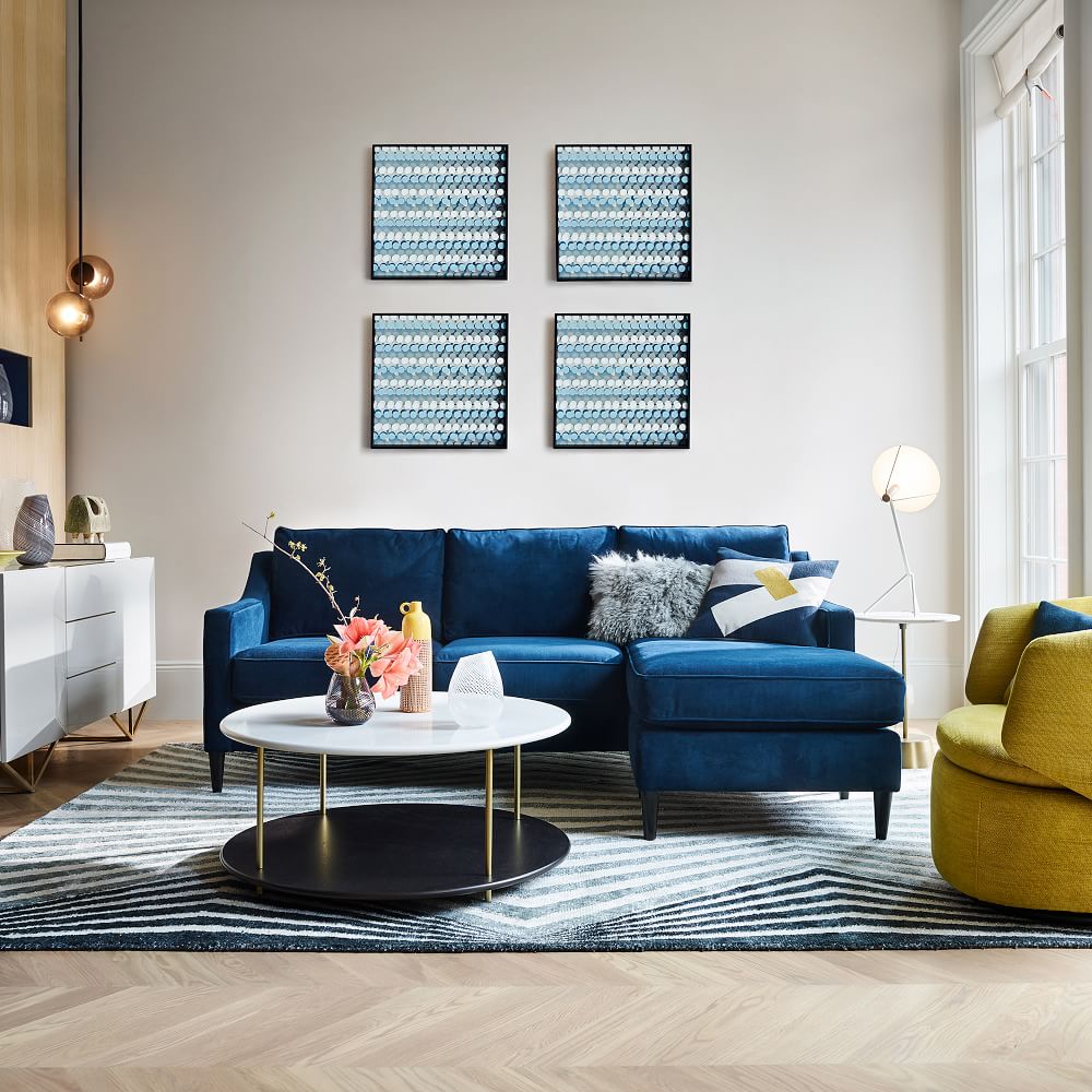 Elisa 3 Seater L-Shape Velvet Sofa