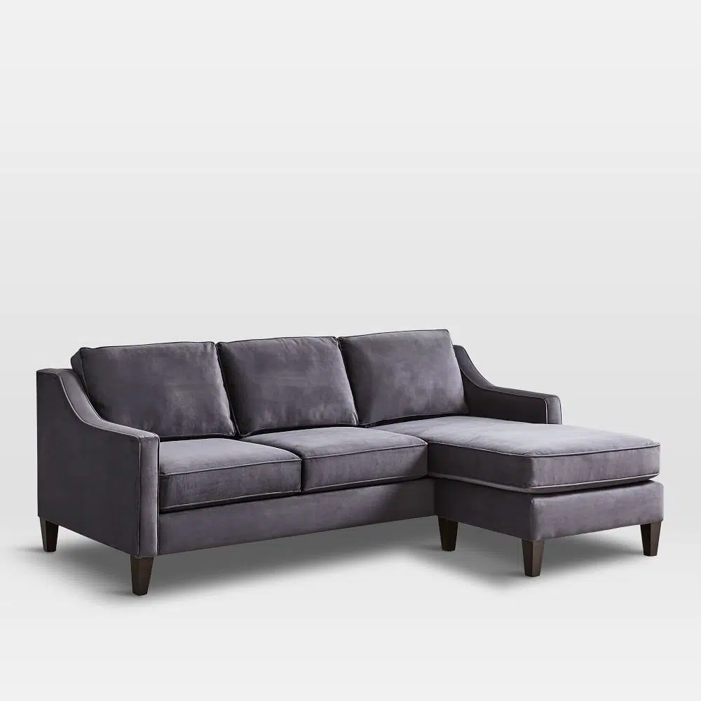 Elisa 3 Seater L-Shape Velvet Sofa