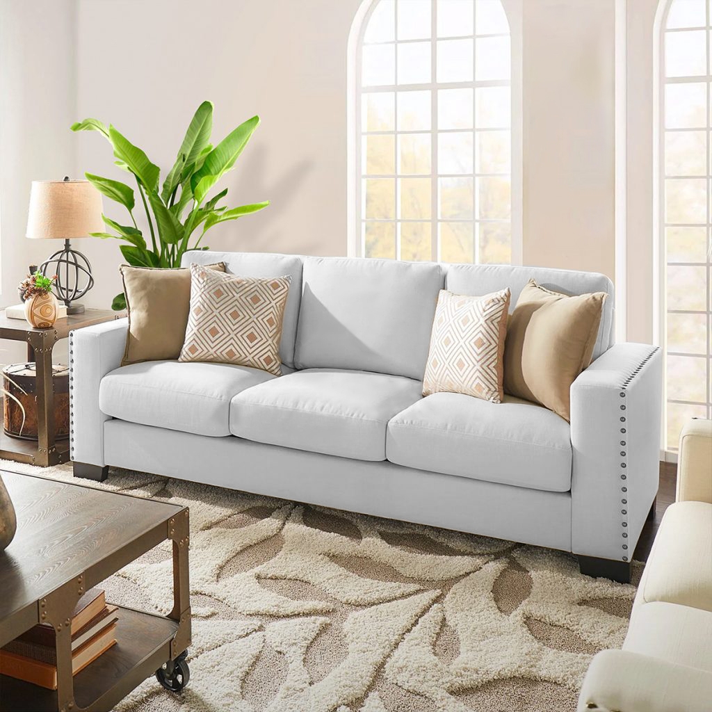 Farrent Imperial Linen 3 Seater Polyester Sofa