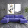 Leisure 4 Seater U-Shape Linen Sofa