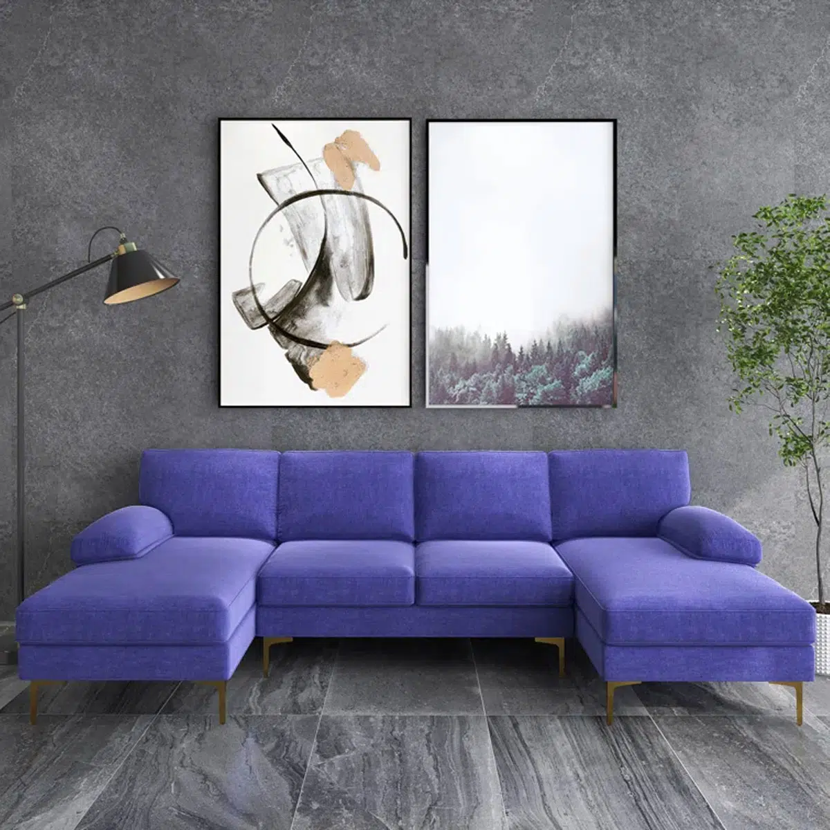 Leisure 4 Seater U-Shape Linen Sofa