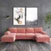 Leisure 4 Seater U-Shape Linen Sofa