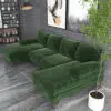 Leisure 4 Seater U-Shape Linen Sofa