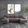 Leisure 4 Seater U-Shape Linen Sofa