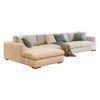 Vimle 4 Seater L-Shape Polyester Sofa – Beige