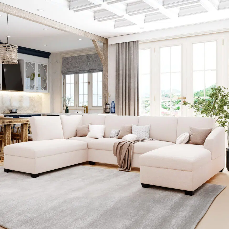 Jattebo 5-Seater U-Shape Polyester Sofa