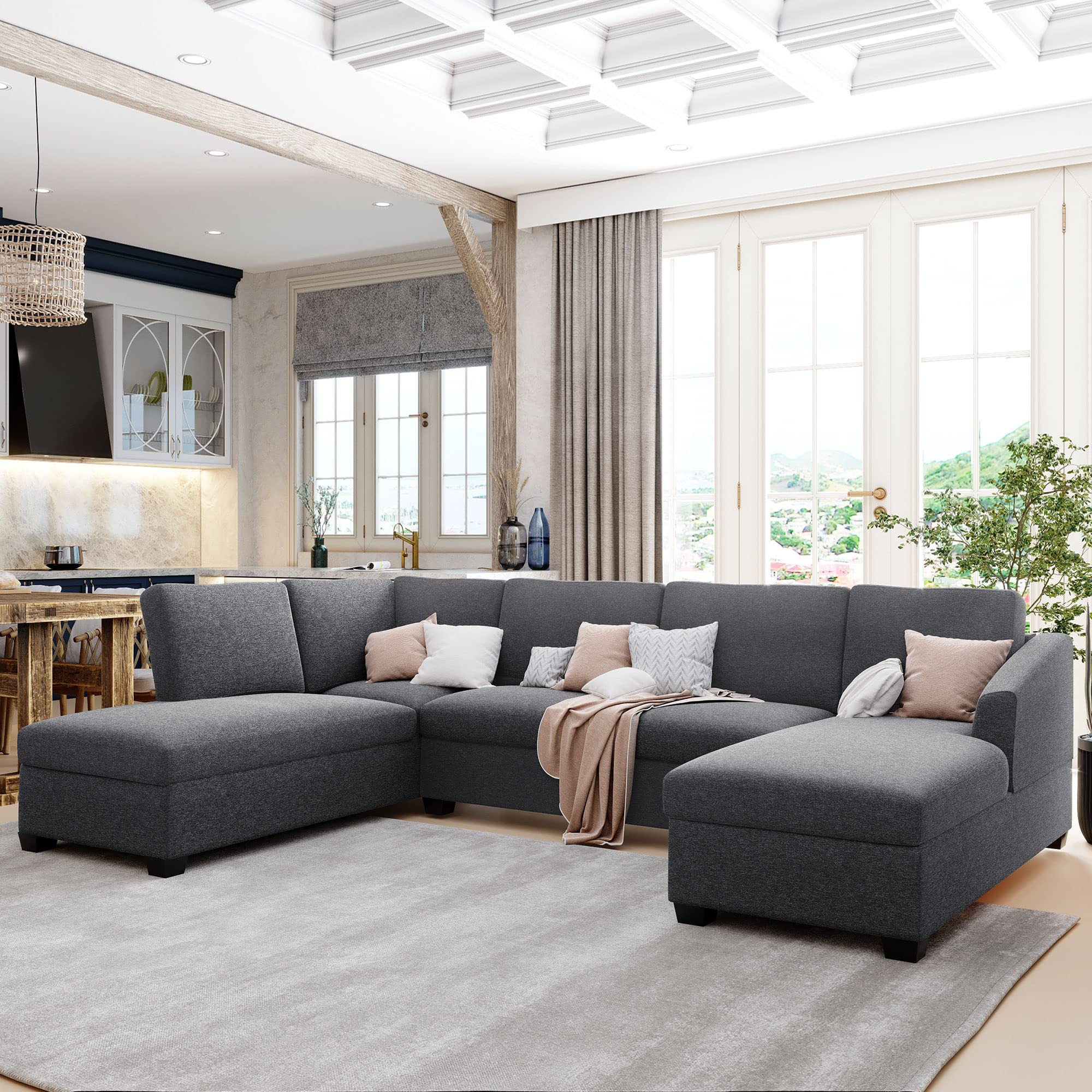 Jattebo 5-Seater U-Shape Polyester Sofa