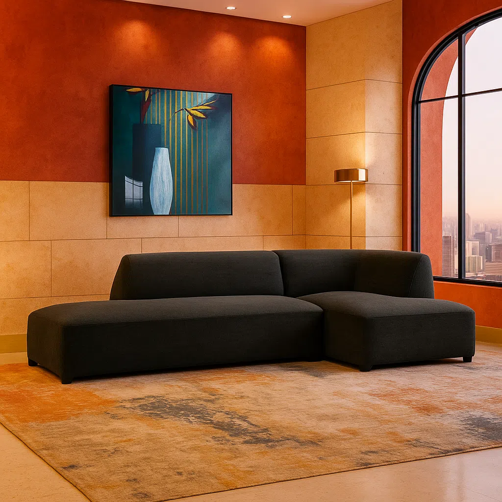 Mont 3 Seater L-Shape Velvet Sofa