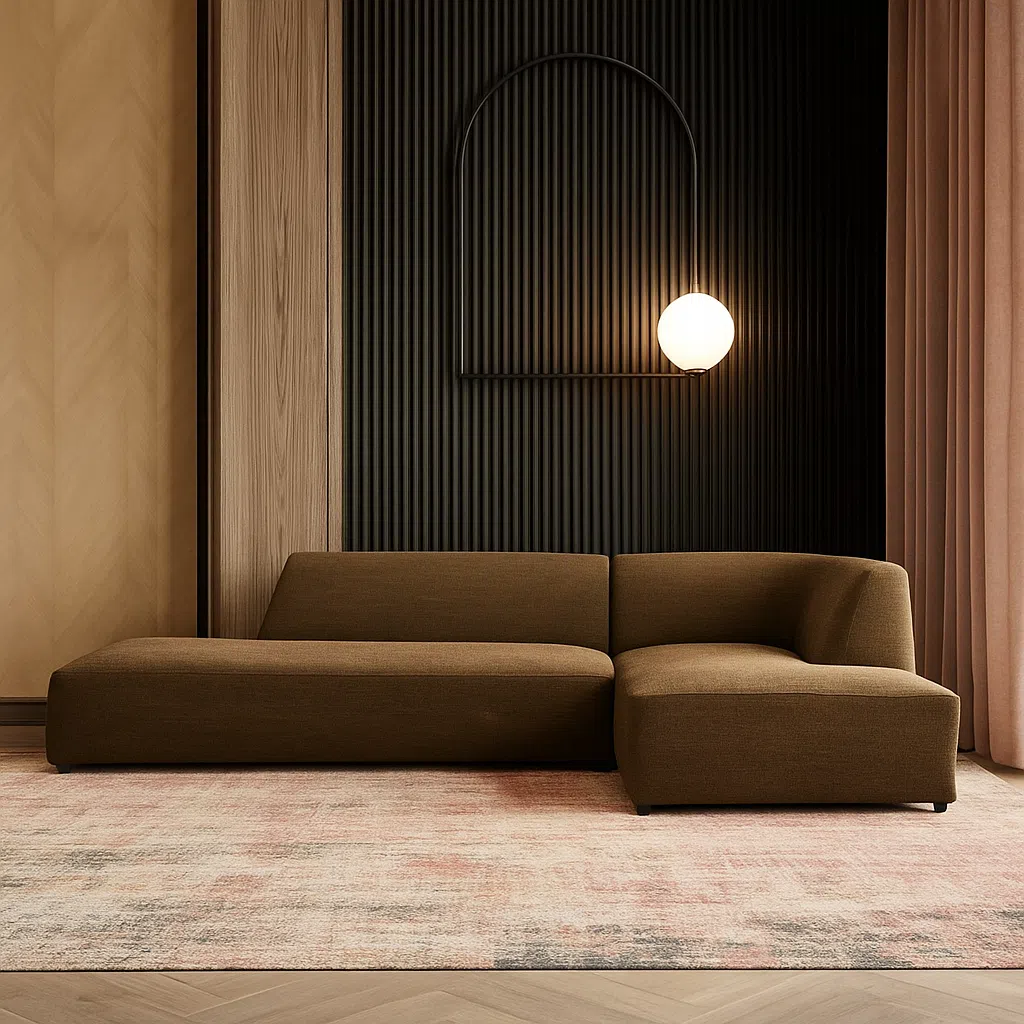 Mont 3 Seater L-Shape Velvet Sofa