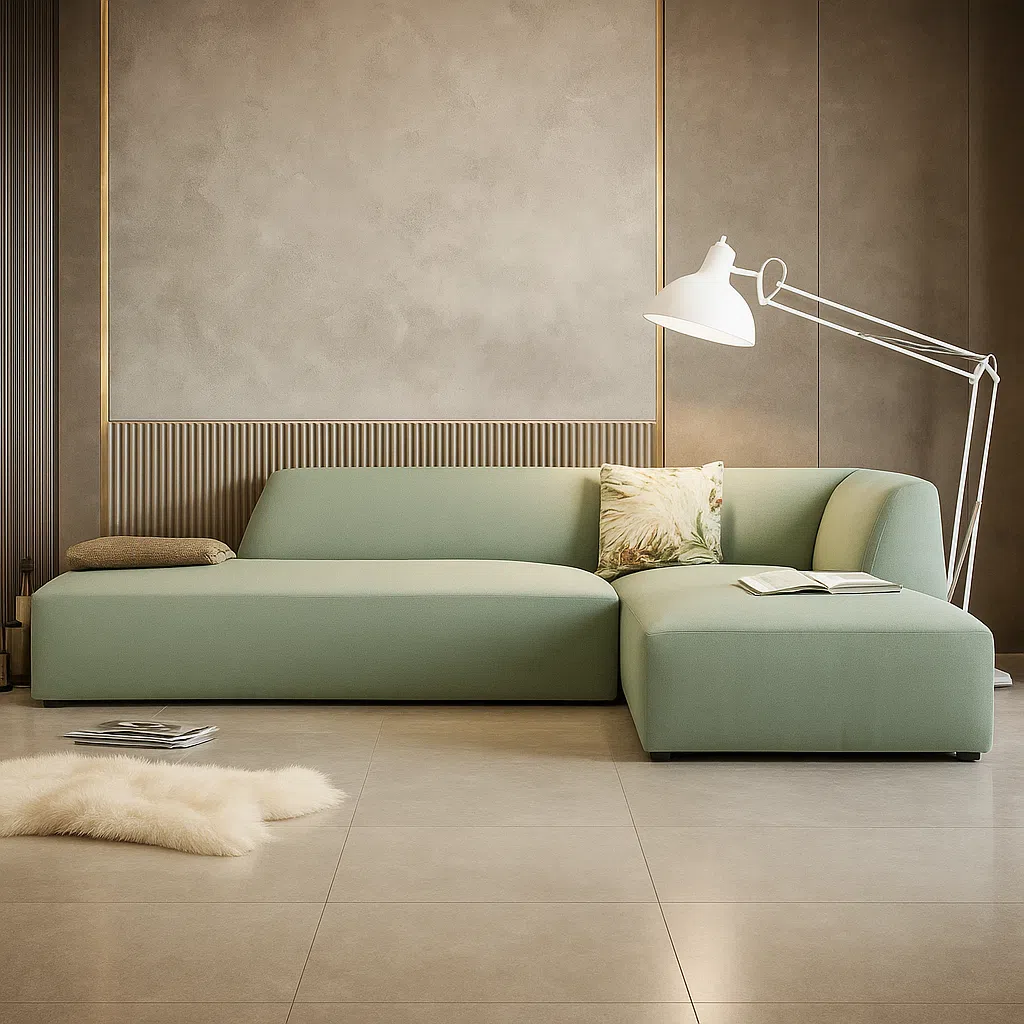 Mont 3 Seater L-Shape Velvet Sofa