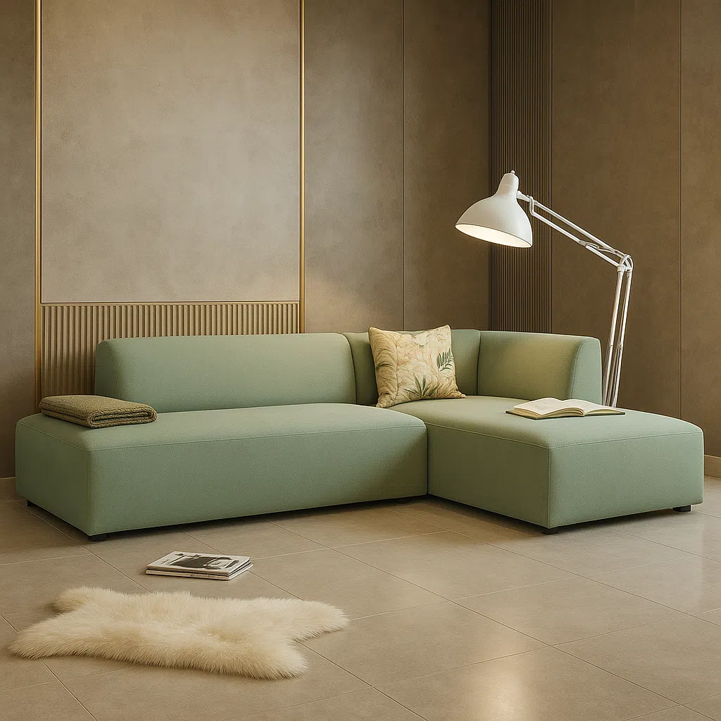Mont 3 Seater L-Shape Velvet Sofa