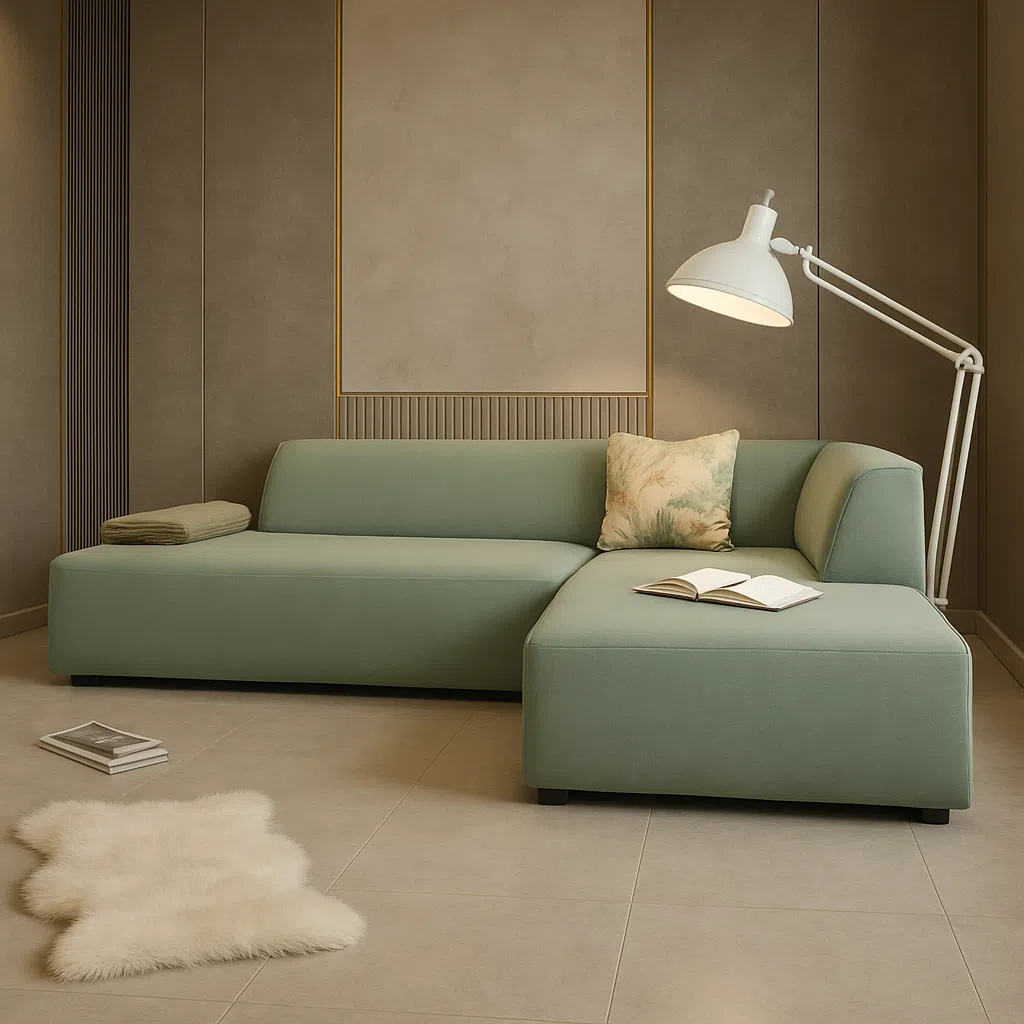 Mont 3 Seater L-Shape Velvet Sofa