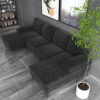Leisure 4 Seater U-Shape Linen Sofa