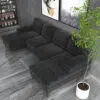 Leisure 4 Seater U-Shape Linen Sofa