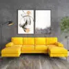 Leisure 4 Seater U-Shape Linen Sofa