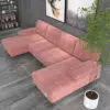 Leisure 4 Seater U-Shape Linen Sofa