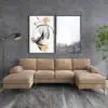 Leisure 4 Seater U-Shape Linen Sofa