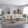 Eclipse 4 Seater L-Shape Polyester Sofa – White