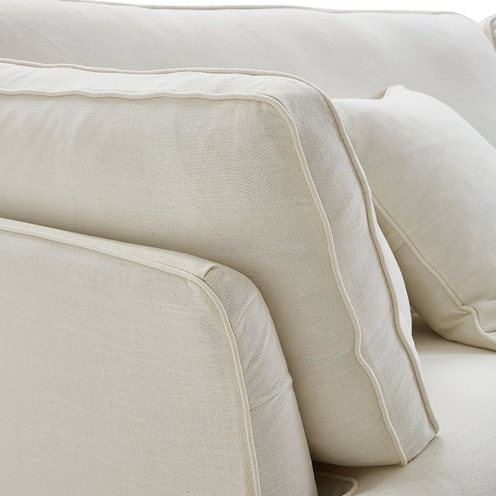 Eclipse 4 Seater L-Shape Polyester Sofa – White