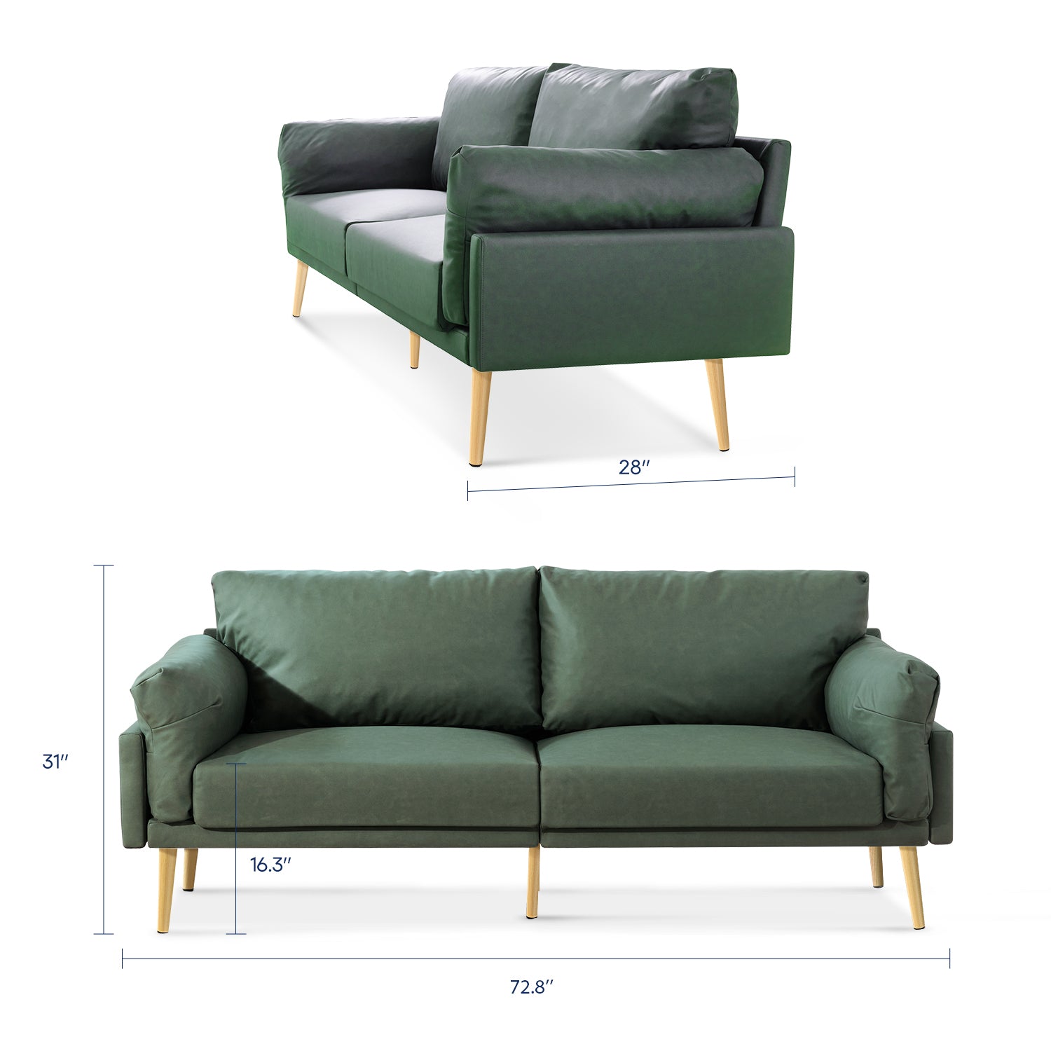 Brooklyn 2 Seater Polyester Sofa