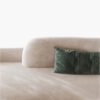 Lennon Scratch Resistant Velvet Curve Sofa (Beige)