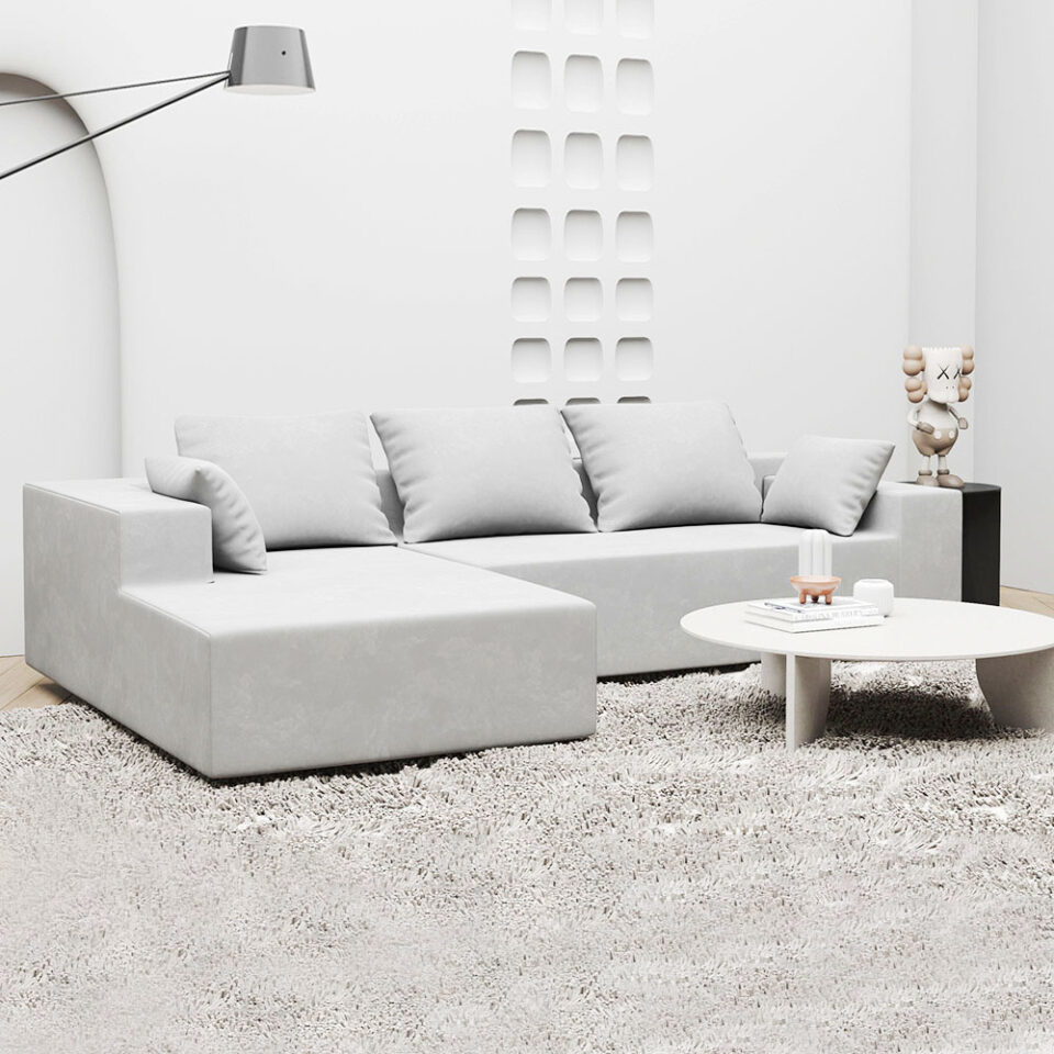 Annalisa 3 Seater L-Shape Velvet Sofa…