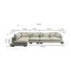 Spencer 4 Seater L-Shape Polyester Sofa – White