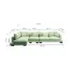 Spencer 4 Seater L-Shape Polyester Sofa – White