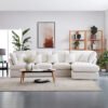 Eclipse 4 Seater L-Shape Polyester Sofa – White