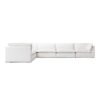 Baker Luxury 6 Seater L-Shape Couch Velvet Sofa – White