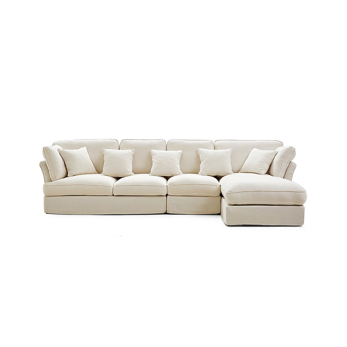 Eclipse 4 Seater L-Shape Polyester Sofa – White