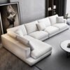 Spencer 4 Seater L-Shape Polyester Sofa – White
