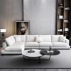 Spencer 4 Seater L-Shape Polyester Sofa – White