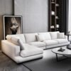 Spencer 4 Seater L-Shape Polyester Sofa – White