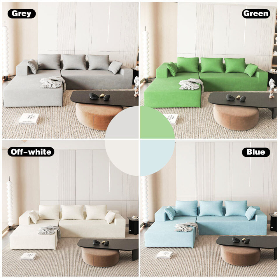 Annalisa 3 Seater L-Shape Velvet Sofa…